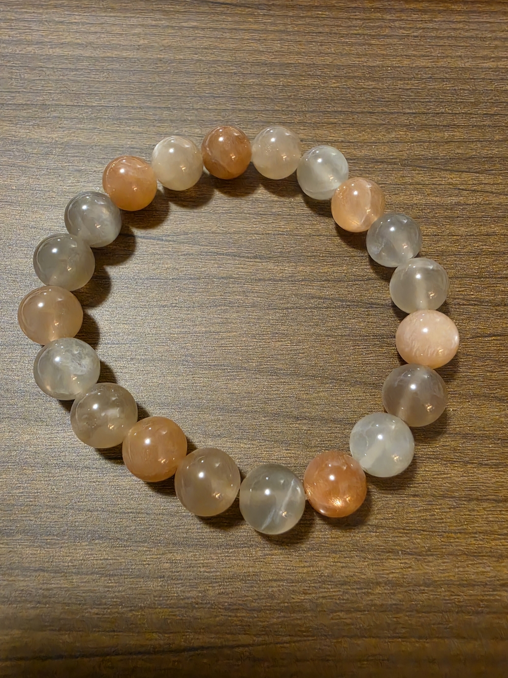 Peach Moonstone Sunstone 8mm Bead Bracelet